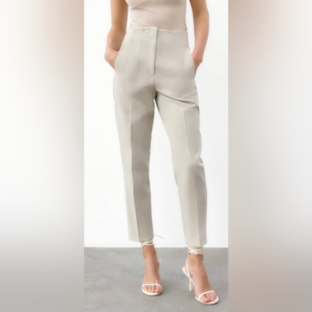 Zara High Waist Pants Oyster White sz XL